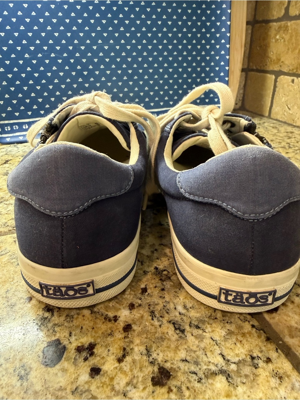 Taos Footwear Navy Canvas Sneakers with Cream Laces - Picture 4 of 7
